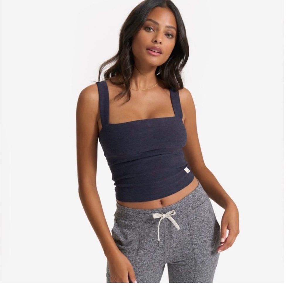 Vuori Elevation Square Neck Midnight Heather Tank Sz Small